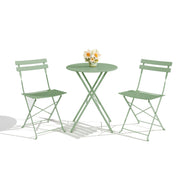 3-Piece Folding Bistro Set - Outdoor Patio Table and Chairs