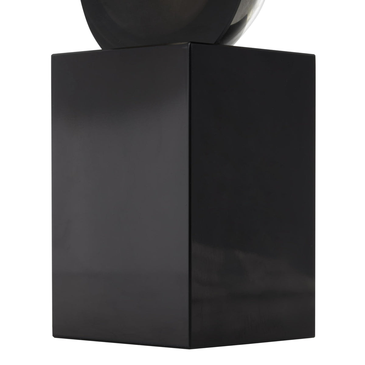 Glass Abstract Decorative Sculpture with Black Base