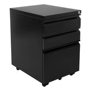 3-Drawer File Cabinet with Lock and Wheels