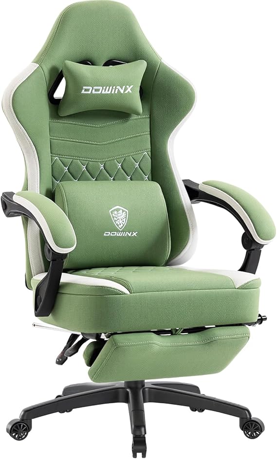 Ergonomic Gaming Chair with Footrest and Cooling Gel Pad