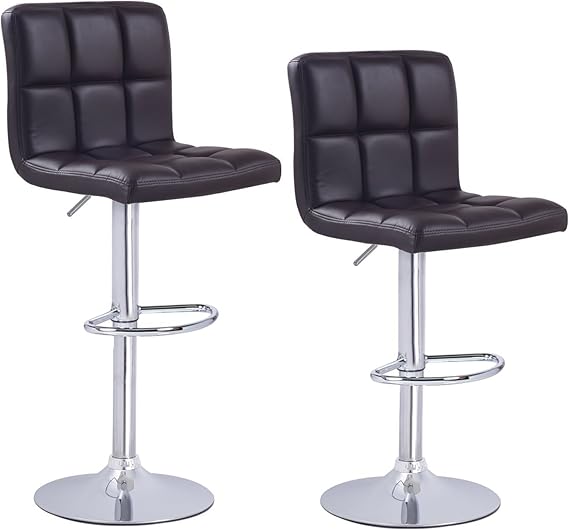 Swivel Adjustable Hydraulic Bar Stool Set of 2