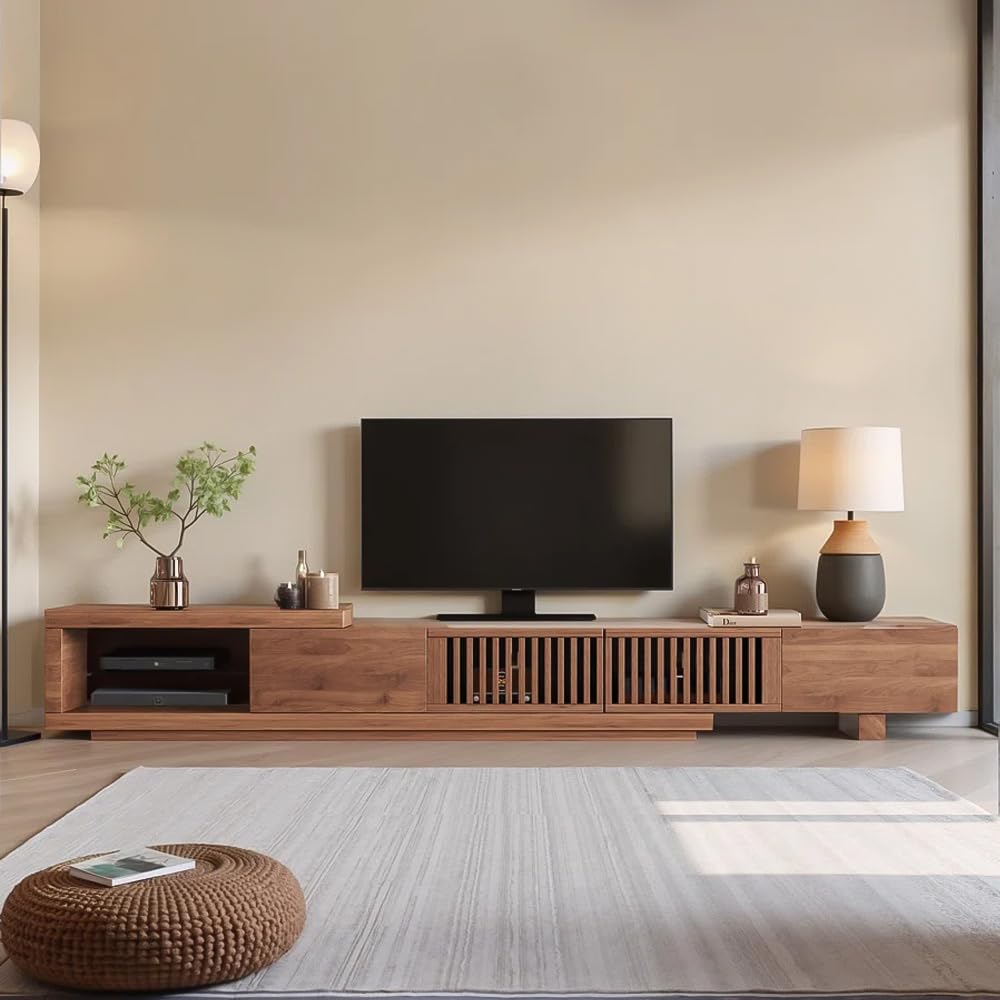 Mid-Century Modern Extendable TV Stand with Storage