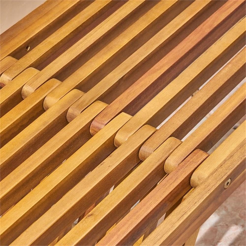 Outdoor Acacia Wood Bench with Teak Finish