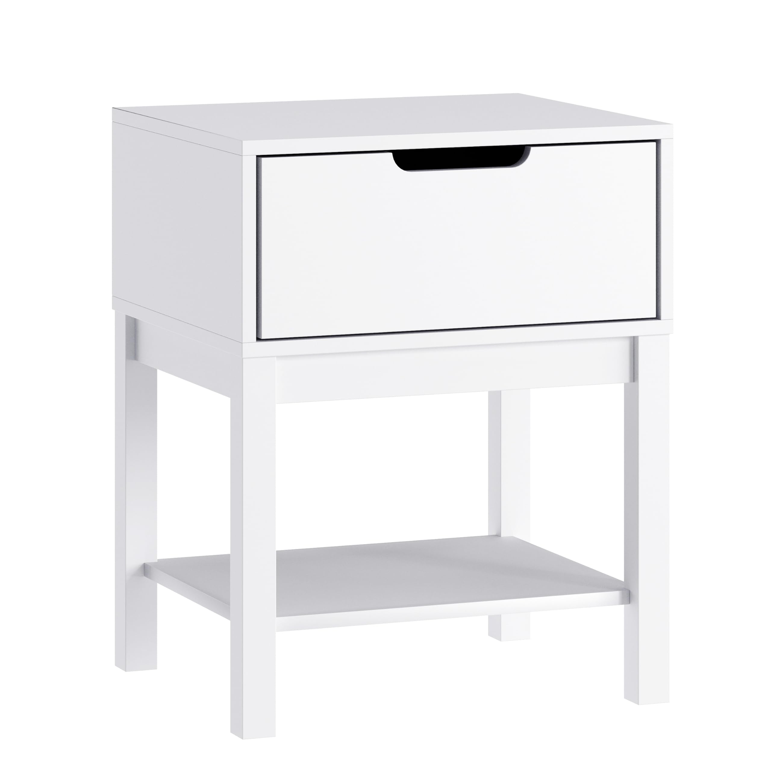 Kids Wood Nightstand with Drawer and Shelf