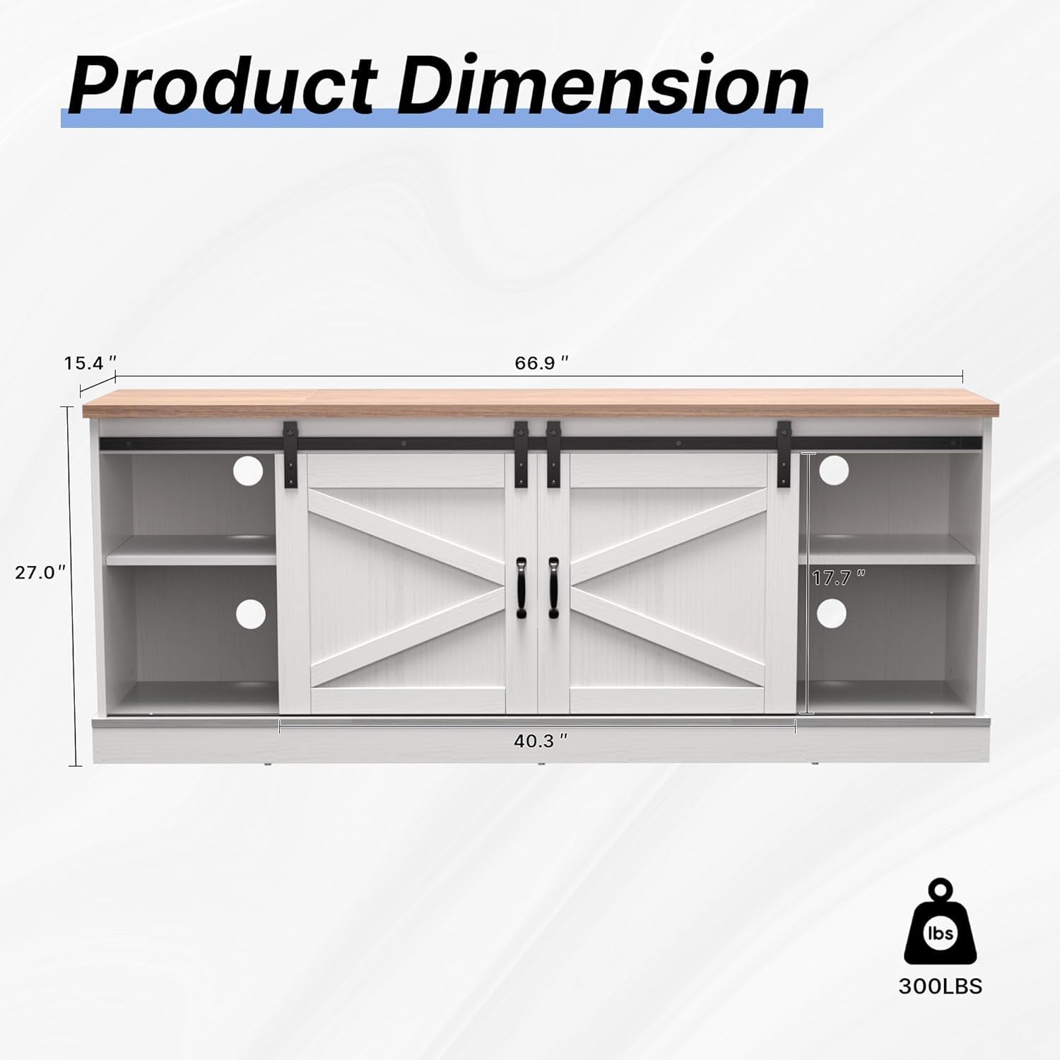 TV Stand Entertainment Center with Sliding Barn Doors