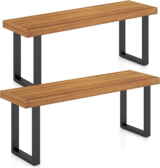 Acacia Wood Outdoor Dining Bench 48 Inch