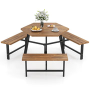 Hexagonal Picnic Table with Benches