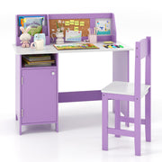 Kids Desk and Chair Set with Storage Hutch