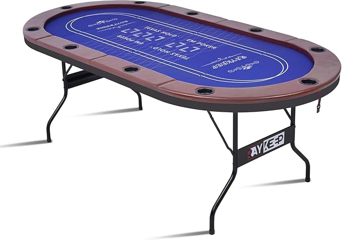 LED Poker Table 8 Player Foldable
