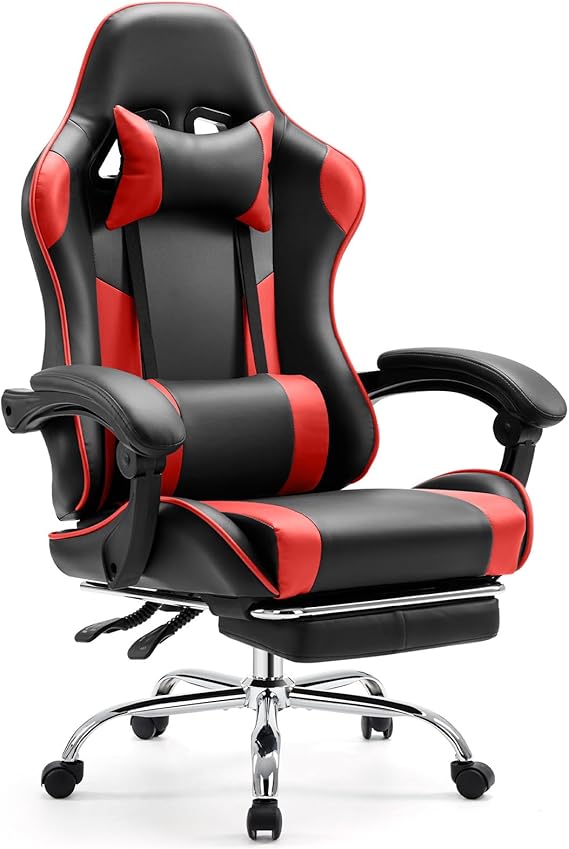 Ergonomic Gaming Chair with Footrest