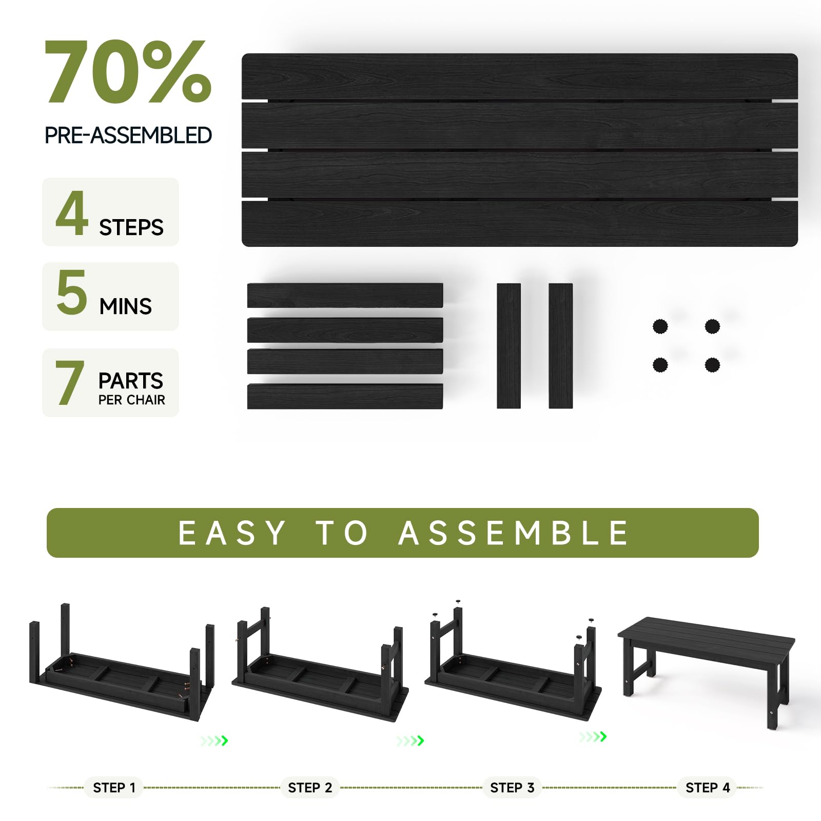 Weatherproof Outdoor Garden Bench
