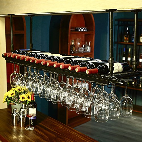 Wall Mounted Wine Rack with Glass Holder
