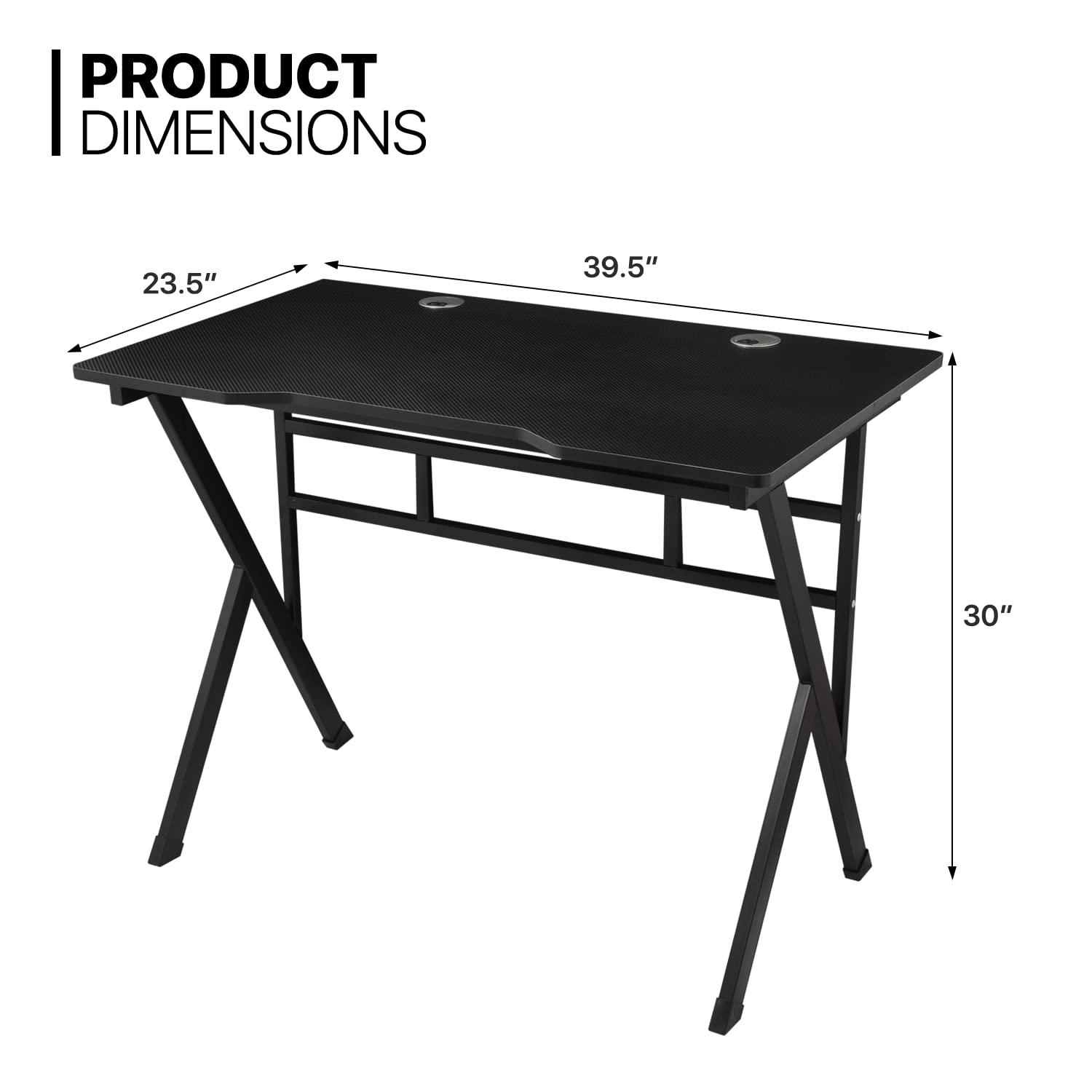 Computer Desk X-Shape Modern Gaming Workstation