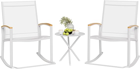 3 Piece Outdoor Rocking Bistro Set with Table