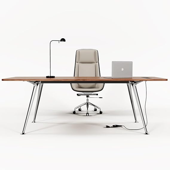 60-Inch Executive Desk with Built-in Power Outlet