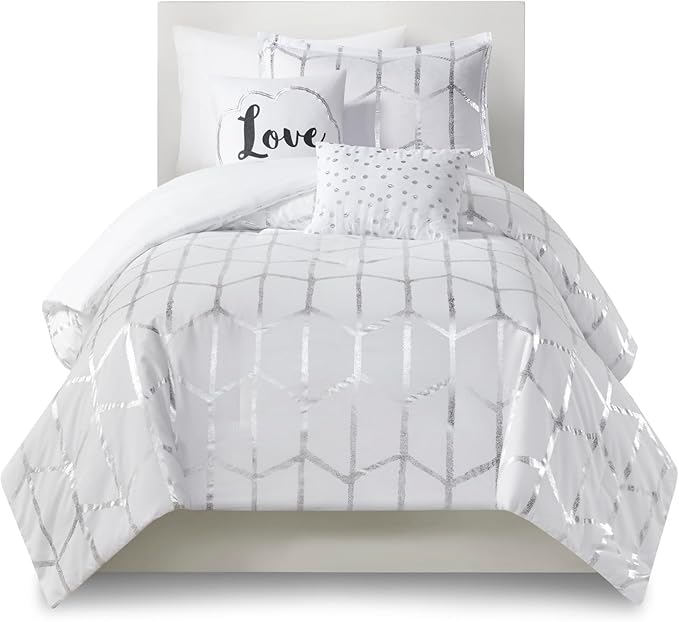 Geometric Metallic Comforter Set Full/Queen