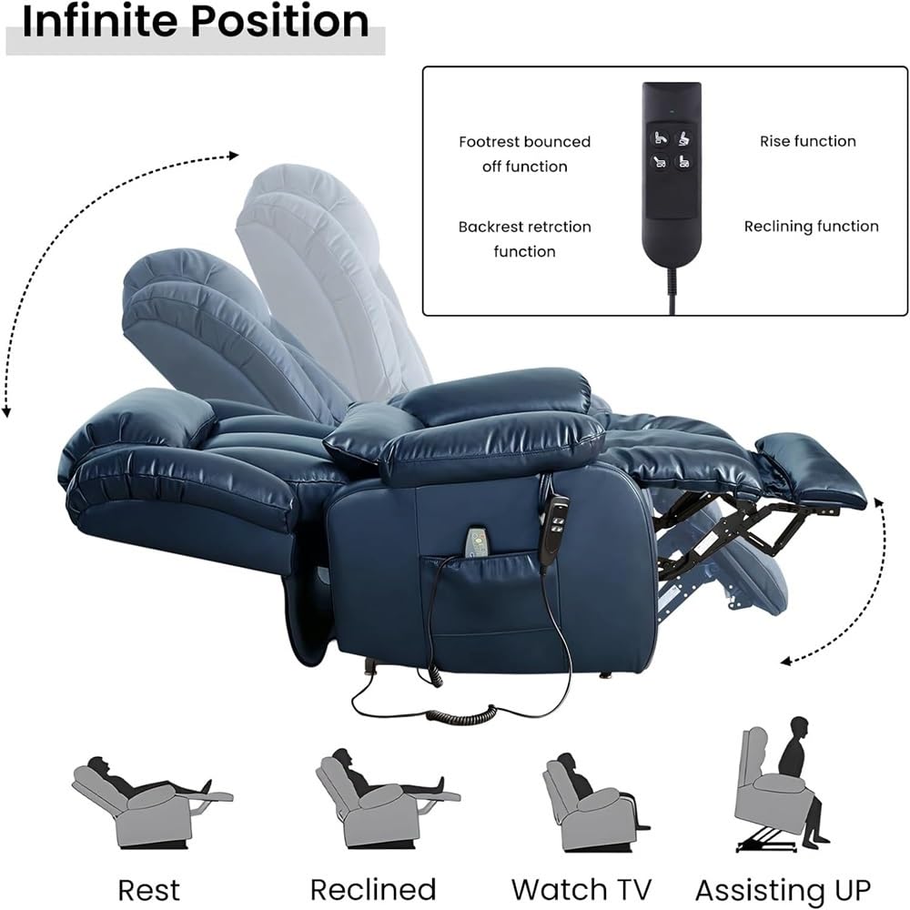 Electric Lift Recliner with Heat and Massage
