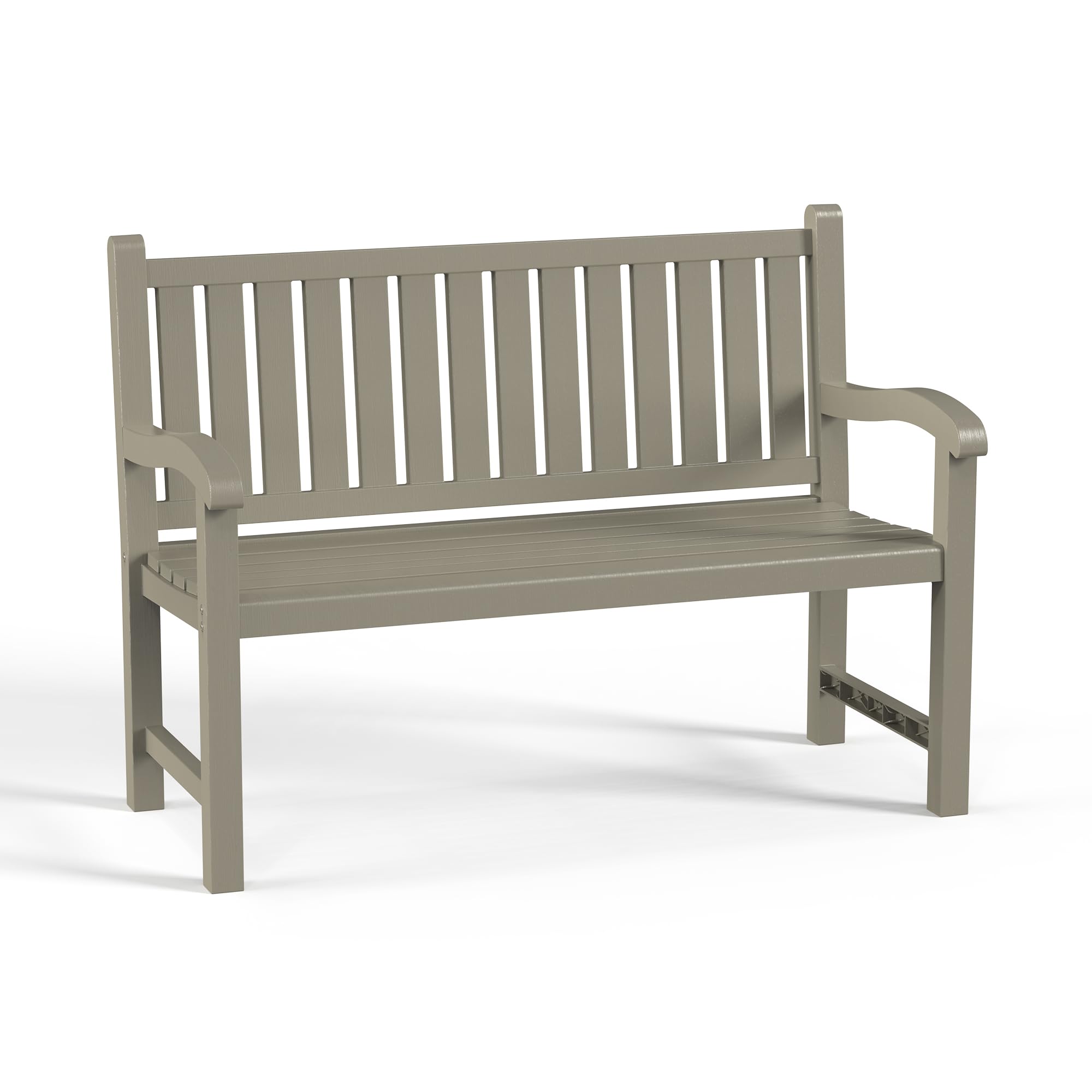 Waterproof Resin Outdoor Bench 2-Person Grey
