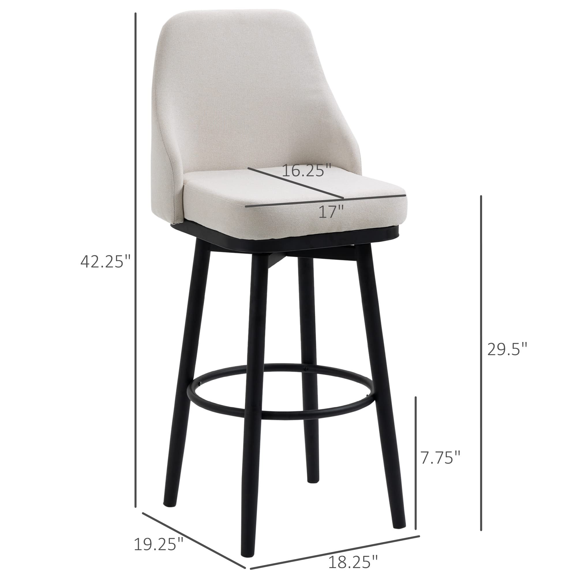 Bar Height Swivel Bar Stools Set of 2