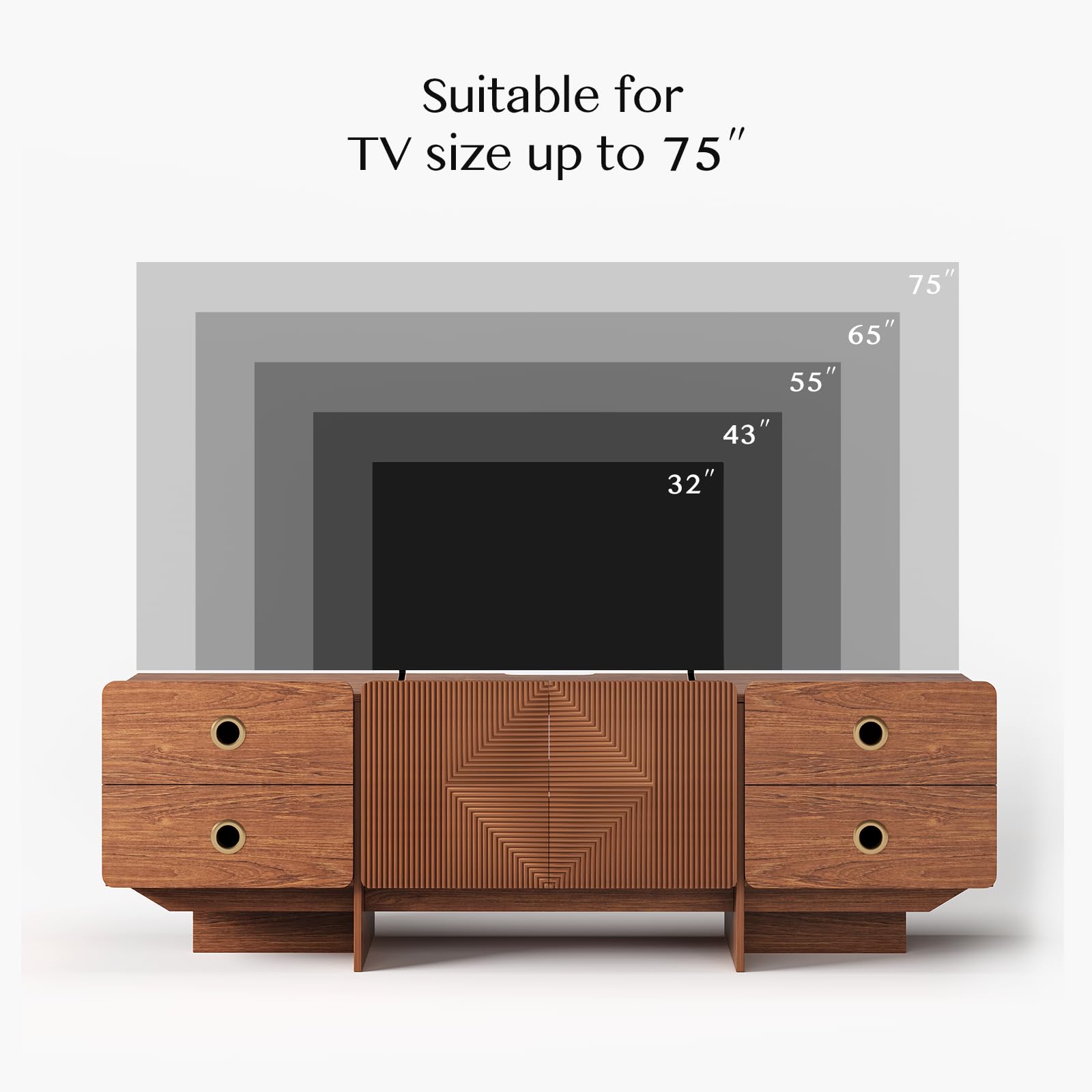 66" Fluted TV Stand with Storage
