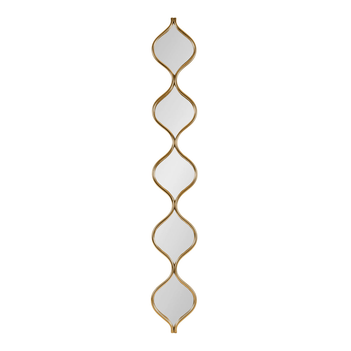 Loxi Slim Teardrop Panel Wall Mirror 7 x 42 Gold