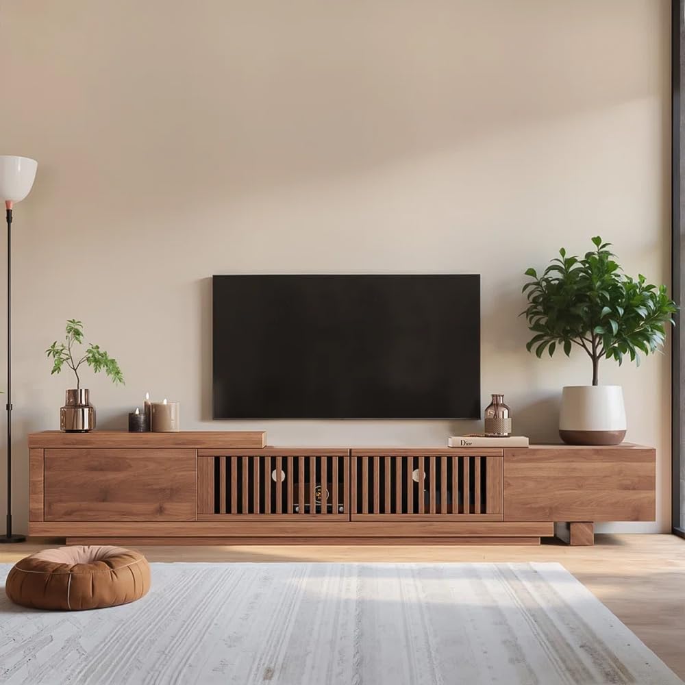 Mid-Century Modern Extendable TV Stand with Storage