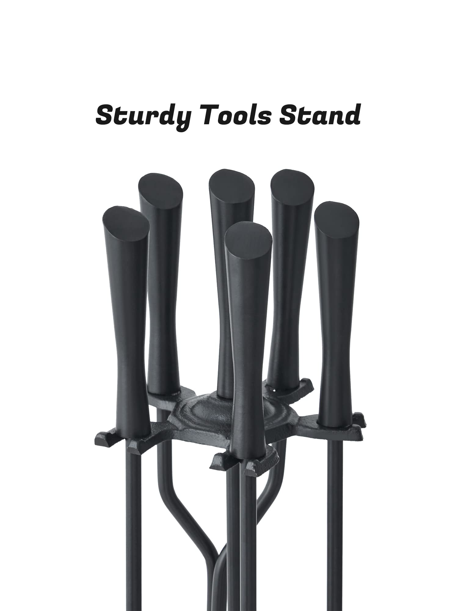 5-Piece Fireplace Tool Set with Stand