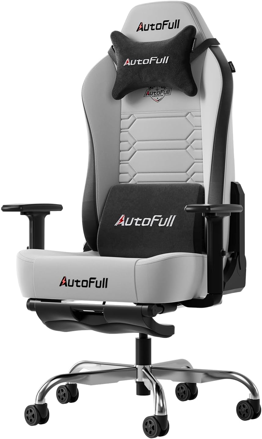 Ergonomic Gaming Chair with Lumbar Support and Footrest