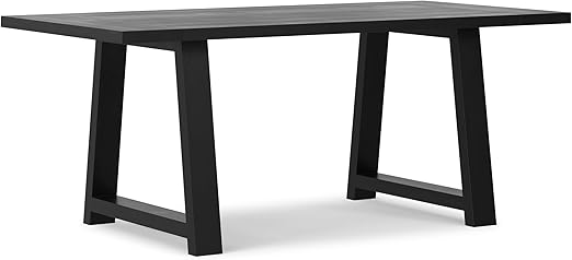 SIMPLIHOME Whitley Dining Table - 72 inch Wide Solid Mango Wood Rectangular Table in Burnt Wax, Modern Farmhouse Style for Dining Room or Kitchen with Extra-Thick Trestle Base, Seats 6