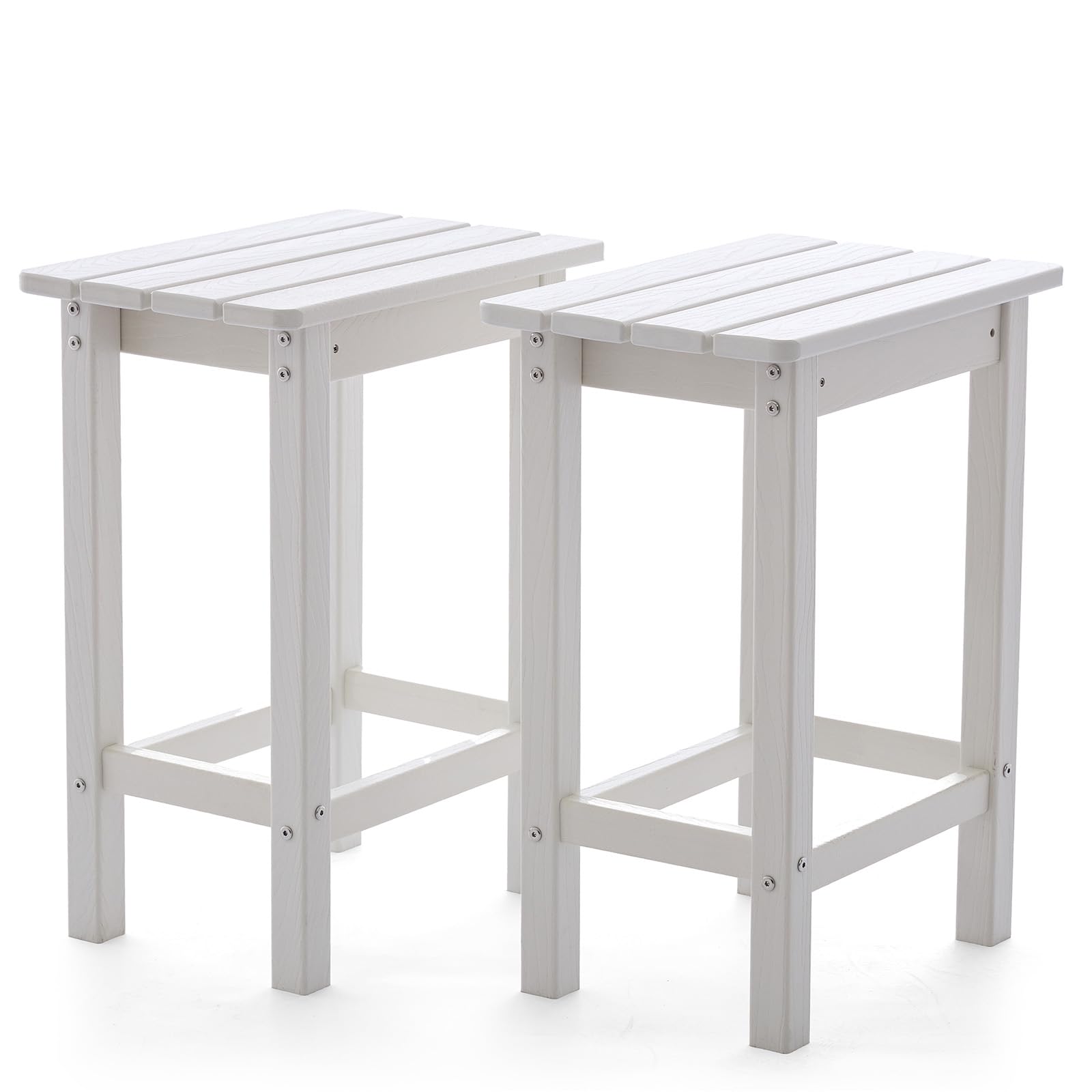 HDPE Outdoor Bar Stools Set of 2 White