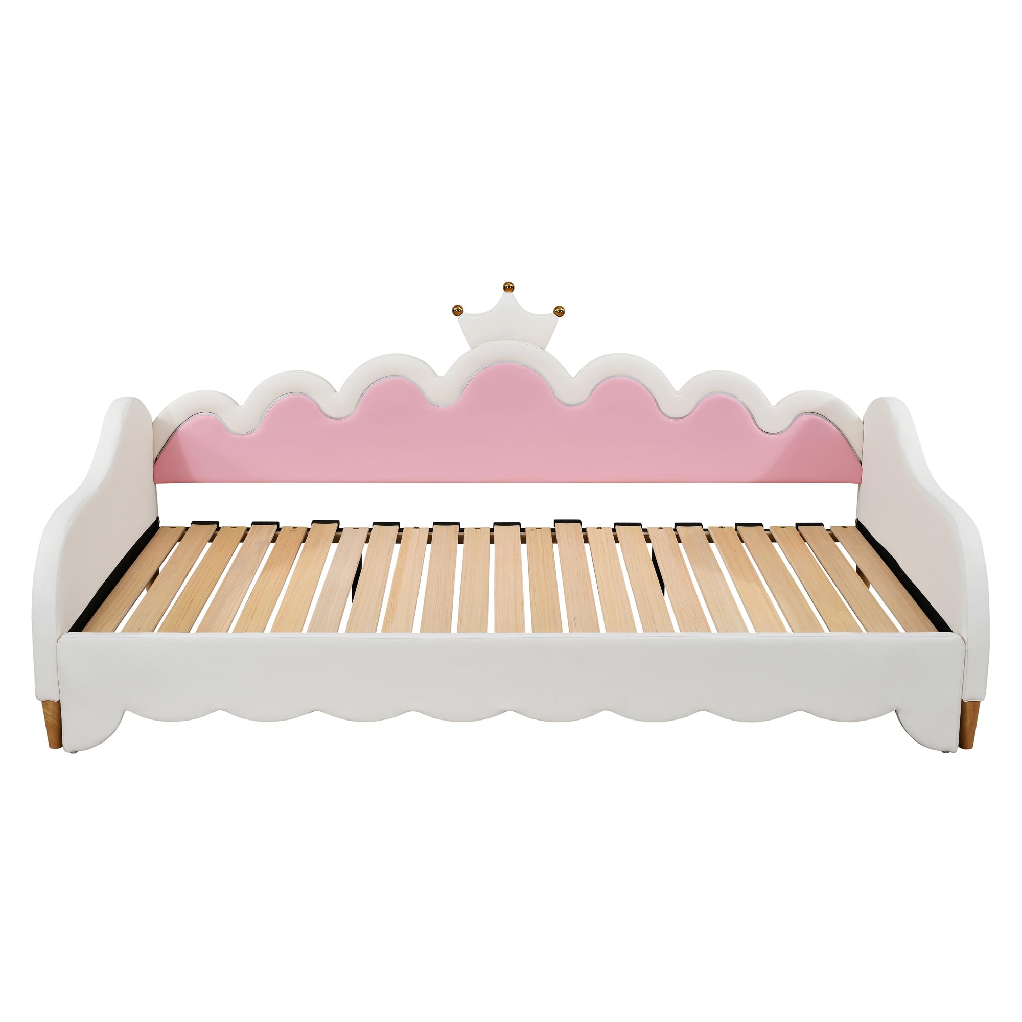 Twin Size Princess Daybed with Crown Headboard