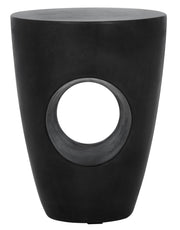 Black Modern Concrete Round Accent Table
