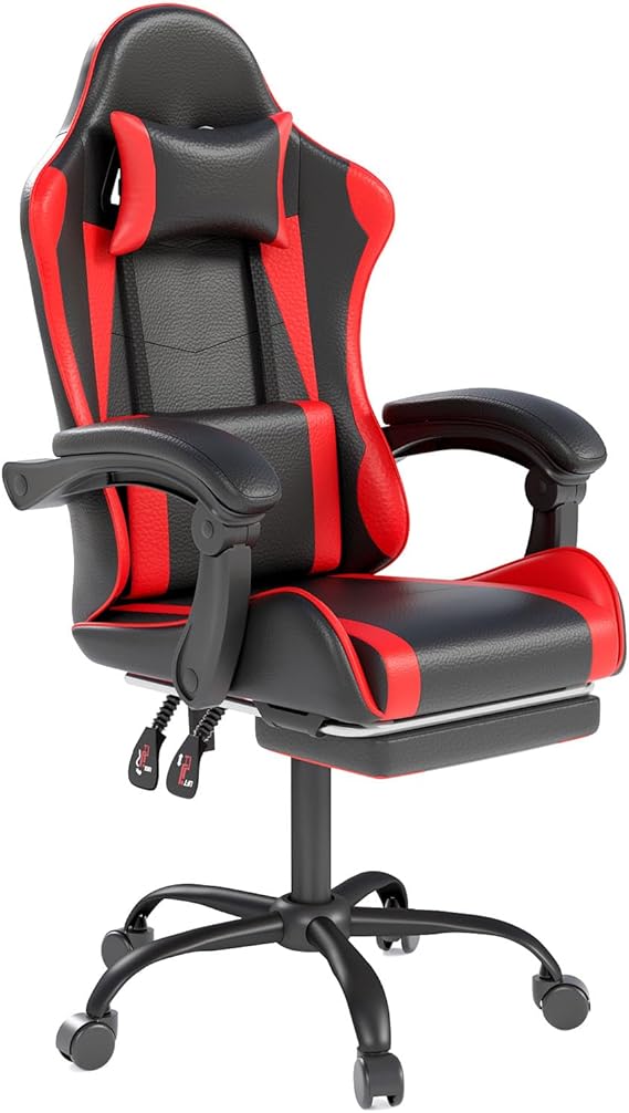 Gaming Chair with Headrest and Lumbar Support