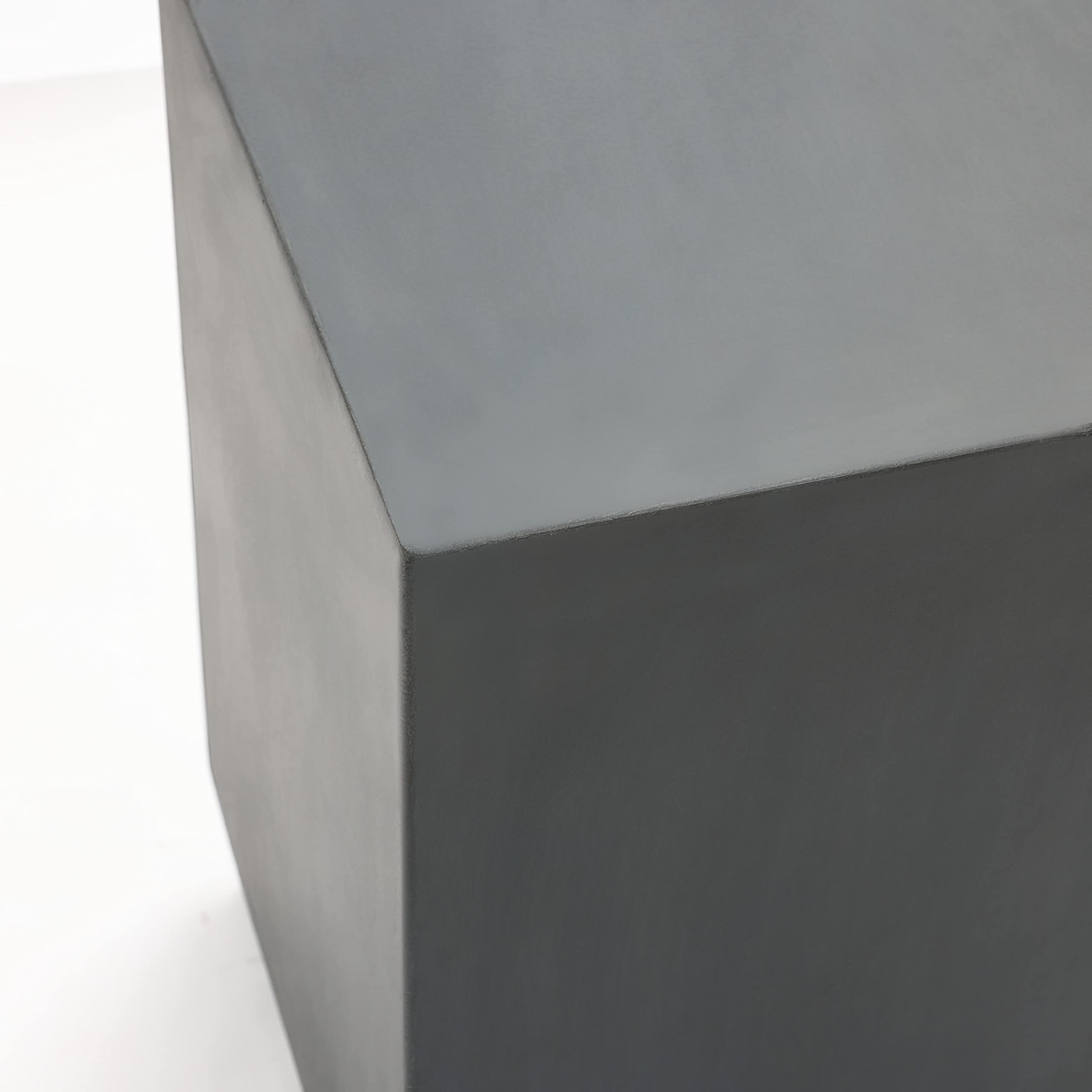 18" Minimalist Gray Square Outdoor Side Table
