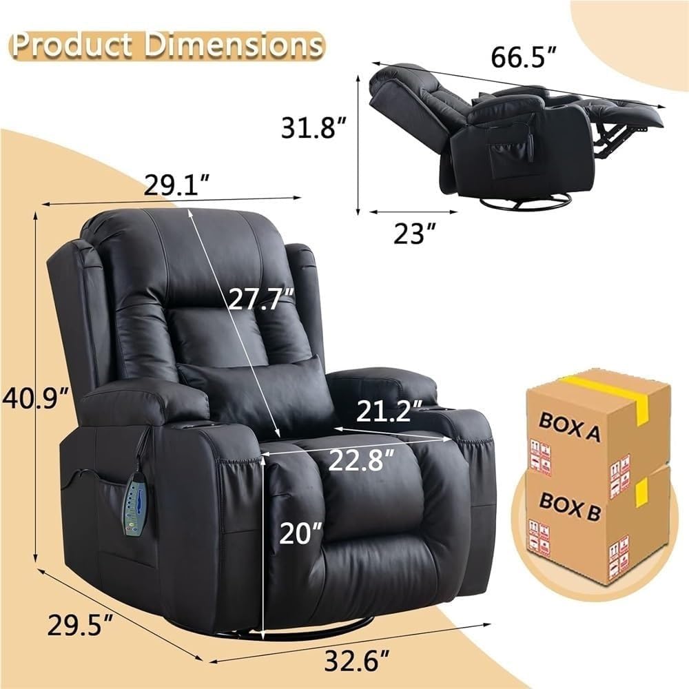 Electric Power Lift Recliner with Heat and Massage