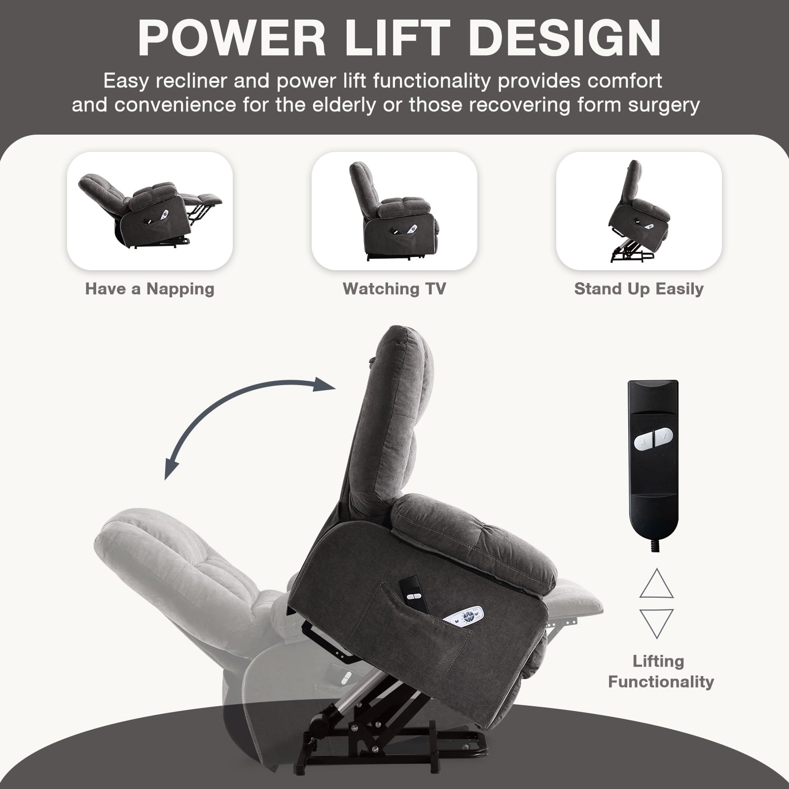 Power Lift Recliner Chair with Heat and Massage