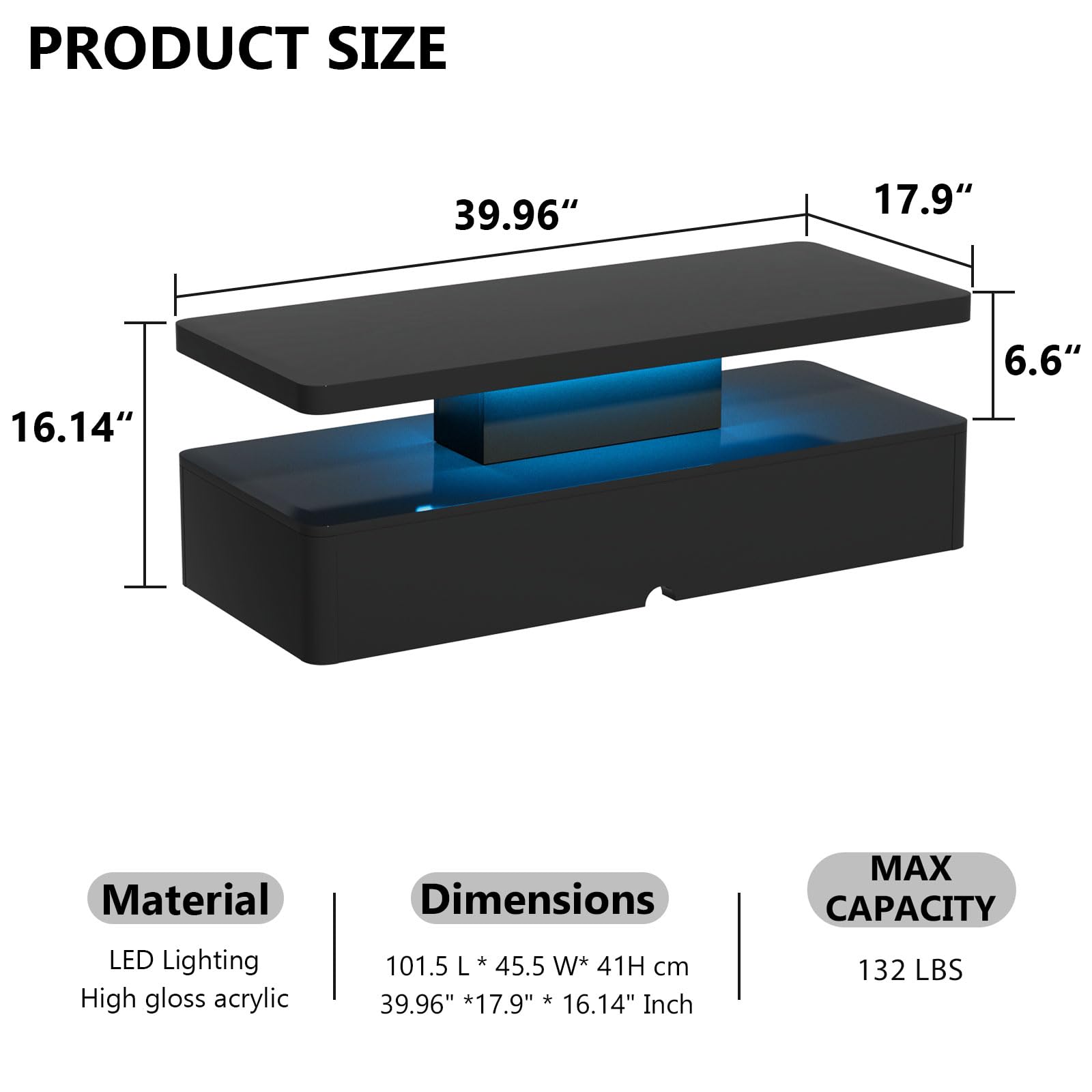 LED Coffee Table with Storage