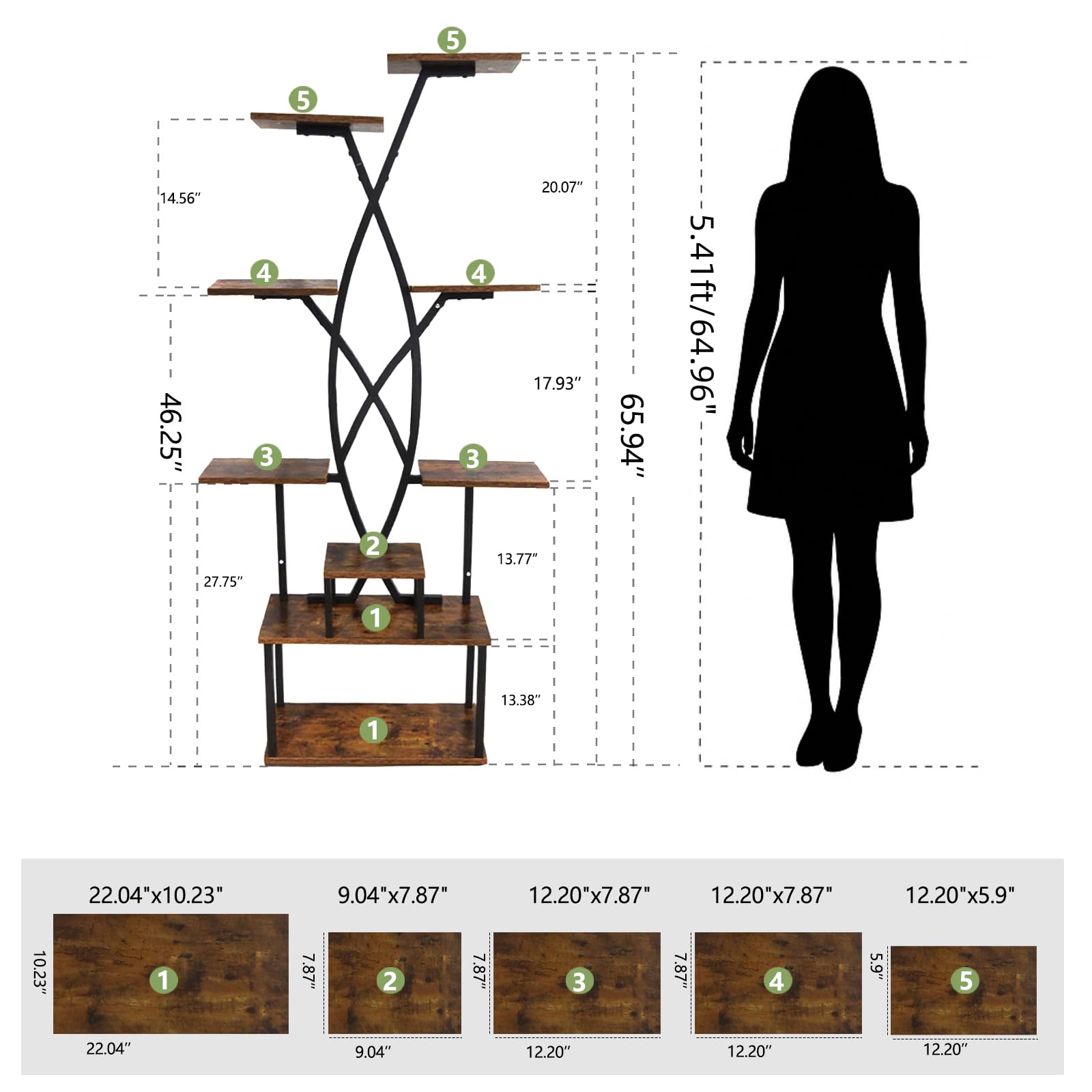 9-Tier Plant Stand with Grow Light