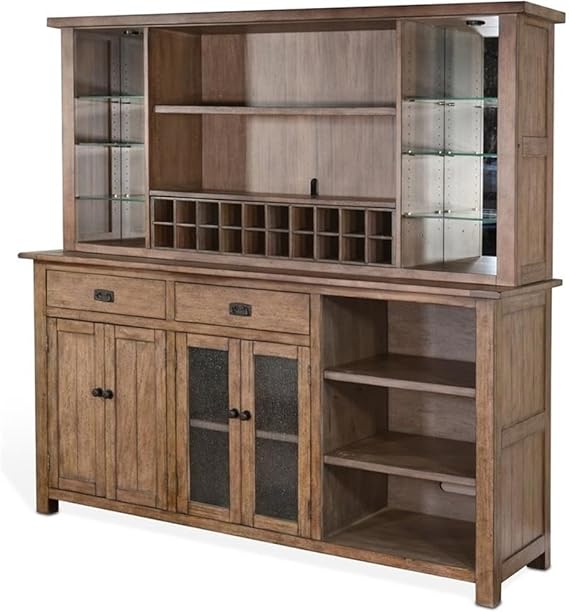 Buffet and Hutch Bar with LED Lights