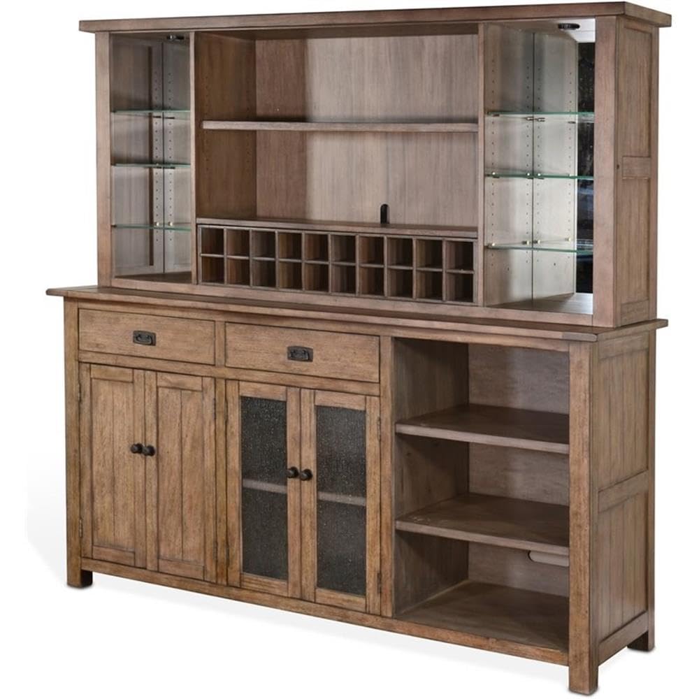 Buffet and Hutch Bar with LED Lights