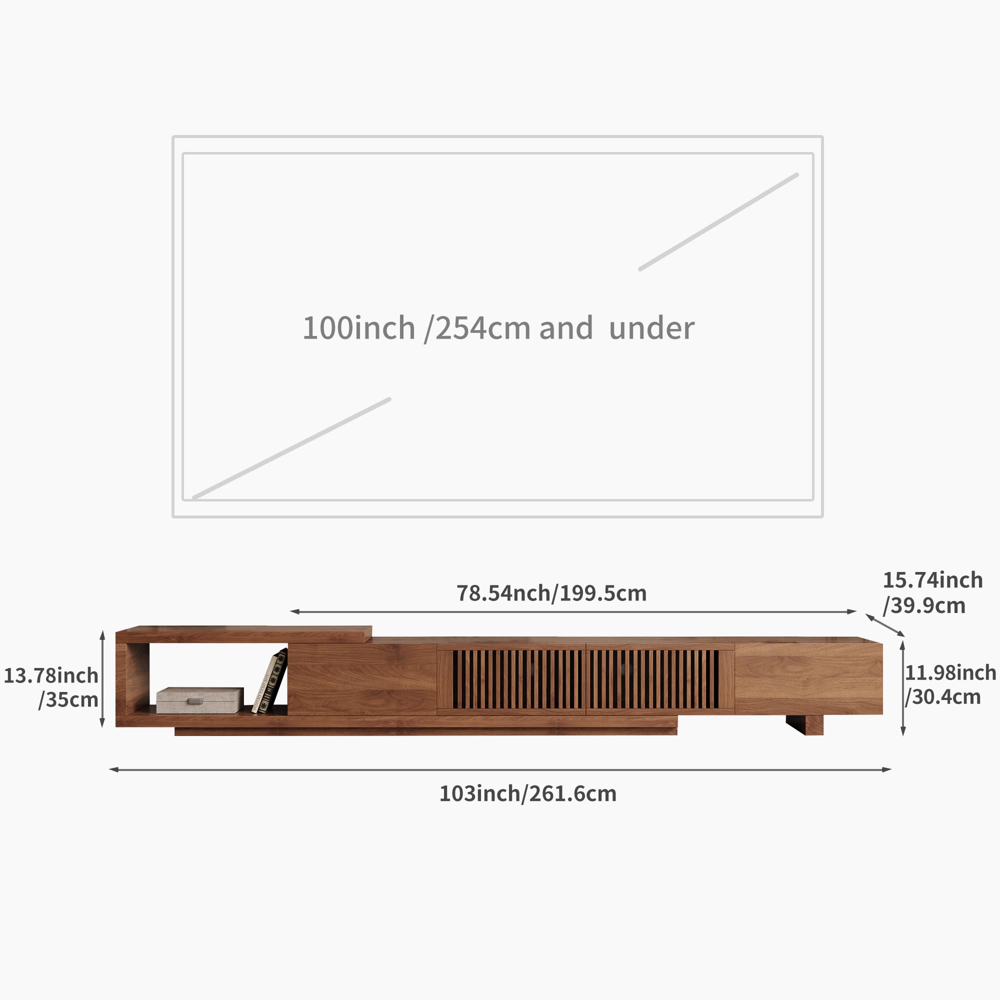 Mid-Century Modern Extendable TV Stand with Storage