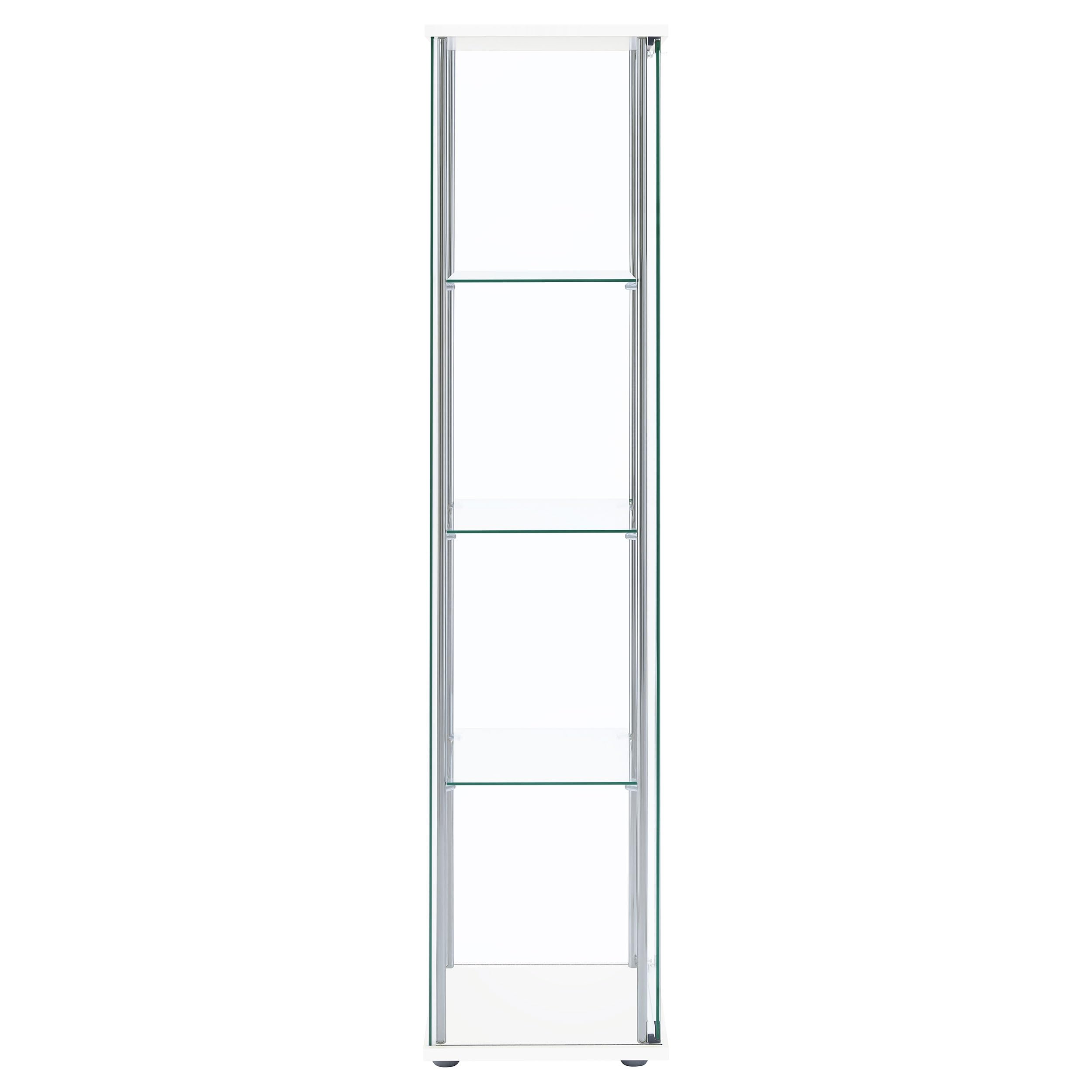 4-Shelf Glass Curio Display Cabinet with Tempered Glass Door