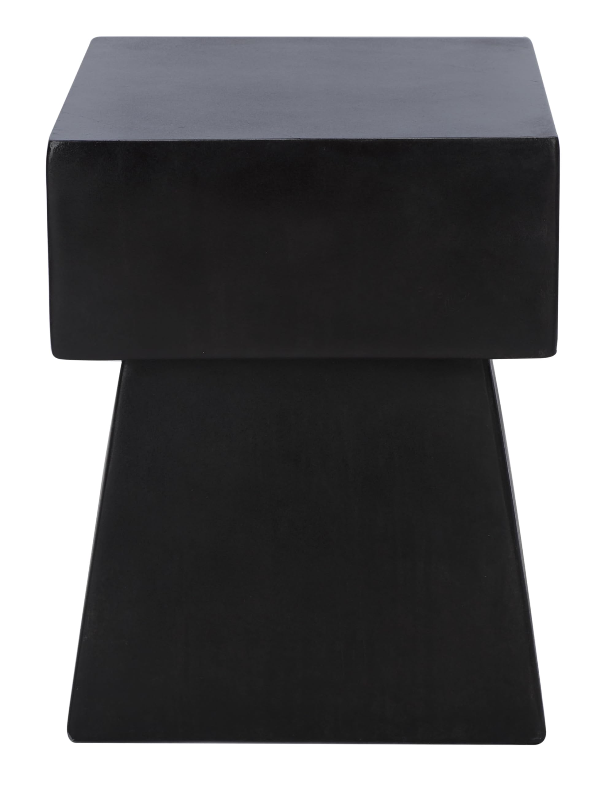 Modern Concrete Accent Table - Black Square End Table