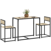 3-Piece Industrial Dining Table Set for 2