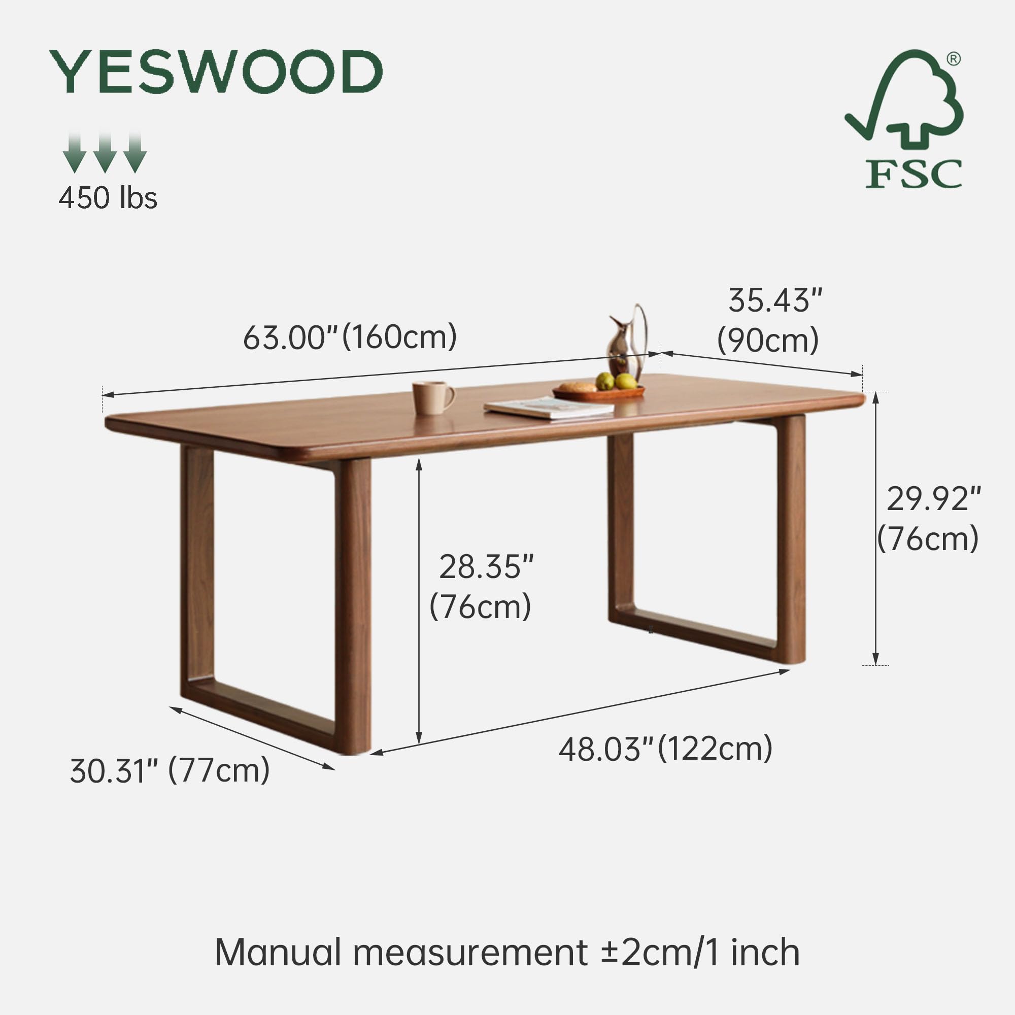 Black Walnut Dining Table for 6-8 People