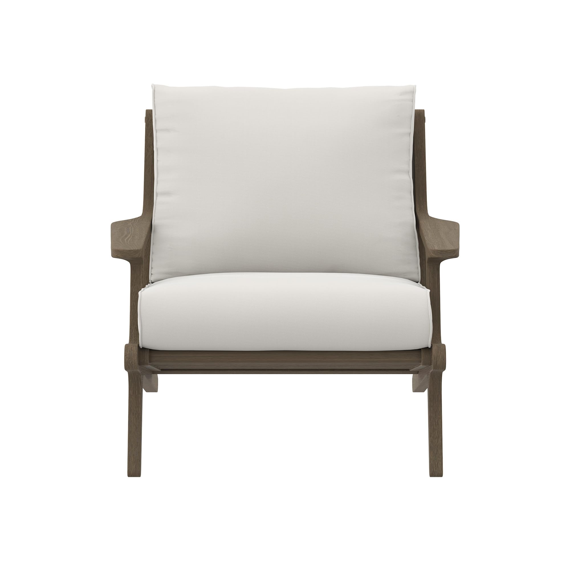 Saratoga Teak Outdoor Lounge Chair - Weathered Gray White