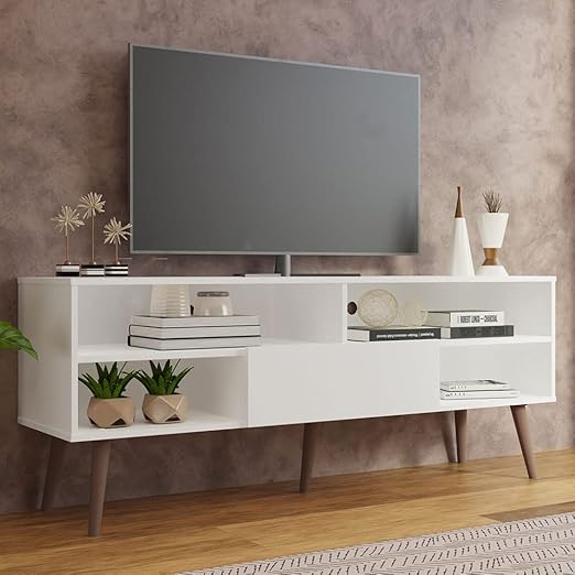 Modern TV Stand with Storage and Cable Management