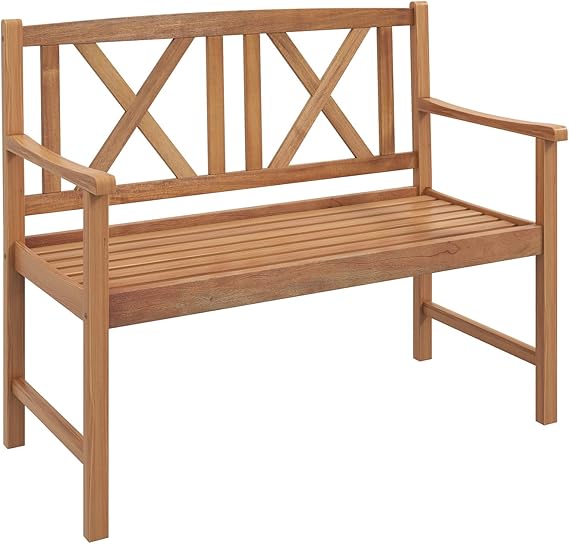 2-Person Acacia Wood Outdoor Bench