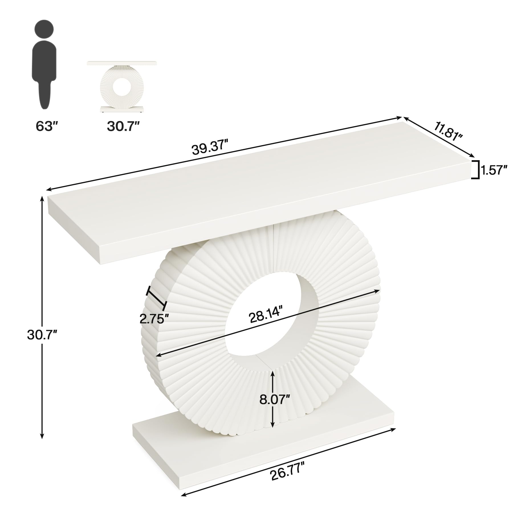 Modern Console Table with Geometric Base