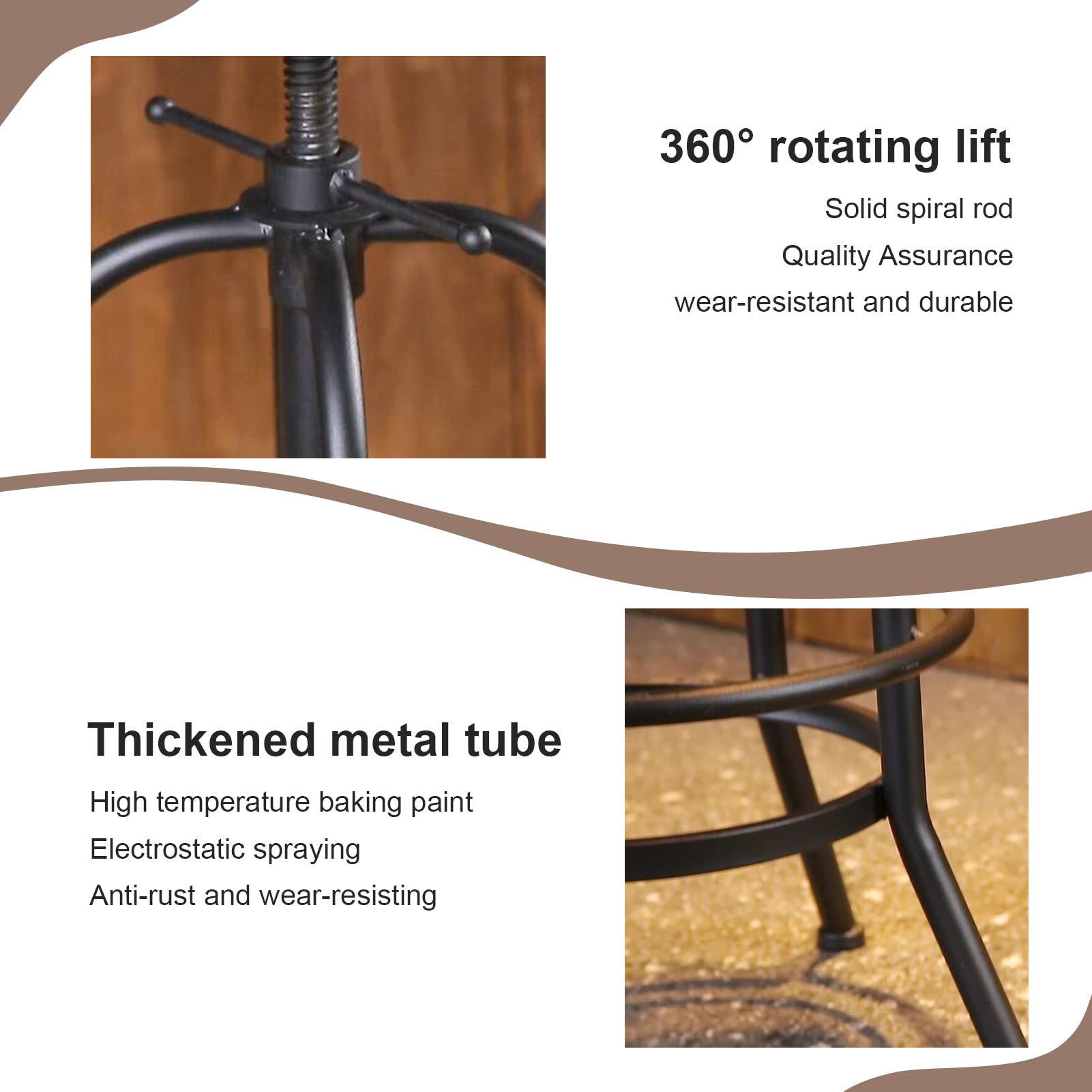 Adjustable Swivel Bar Stool Set of 2
